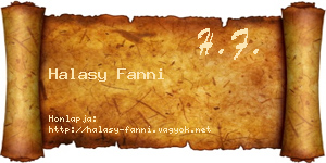 Halasy Fanni névjegykártya