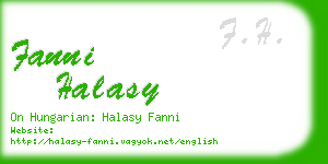 fanni halasy business card